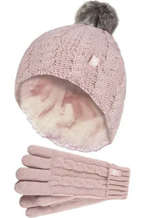 Heat Holders Meisjes Cable Bobble Muts En Handschoenen Set - Schemerig