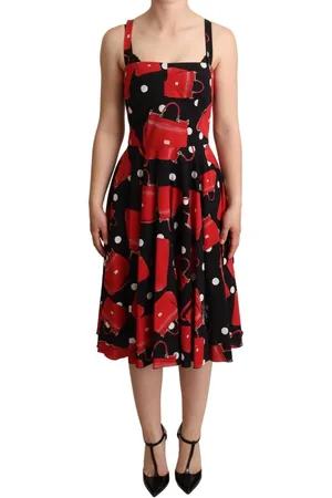 Dolce & Gabbana H Bag Print A-lijn Halflange Jurk