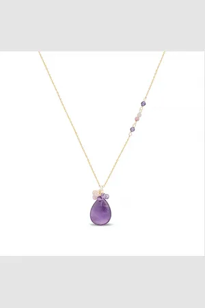 Luxenter Luxeketting, metaallegering adak en natuurlijke amethist, 18K vergulde afwerking