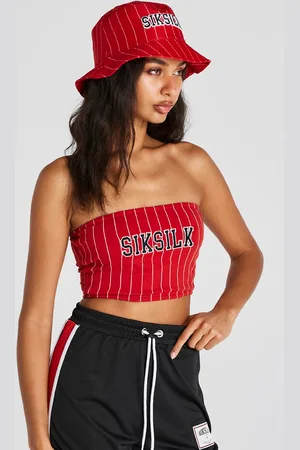 SikSilk Dames Pinstripe Bandeau Top in