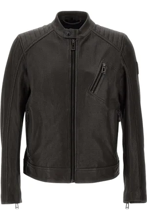Belstaff Racer Air donkergrijs leren jack