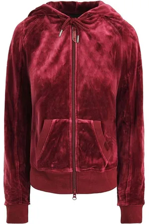 PUMA X Rihanna Fenty Long Sleeve Burgundy Womens Velour Track Jacket 575837 02