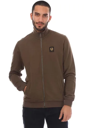 Belstaff Heren Katoenen Fleece Sweatshirt met Volledige Ritssluiting in
