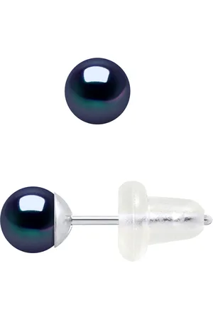 Diadema Ear Studs Ronde zoetwater parels 4-5mm Black Or White