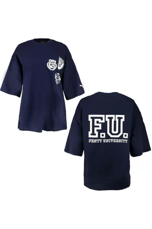 PUMA X Rihanna Fenty Unisex SS Crew Neck Top T-shirt Navy 575876 03 A67A
