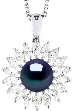 Diadema SUN zoetwater parel sieraden 8-9mm Black 925