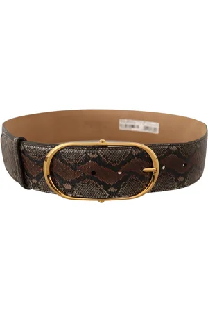 Dolce & Gabbana Exotisch Lederen Gouden Ovale Gespriem