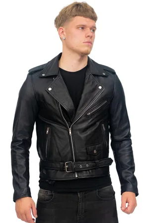 Infinity Heren klassiek Brando leren bikerjack-Antalya