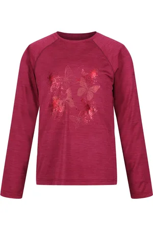 Regatta Burnlee Childrens/Kids Vlinders Marl T-shirt met lange mouwen (Rumba- )