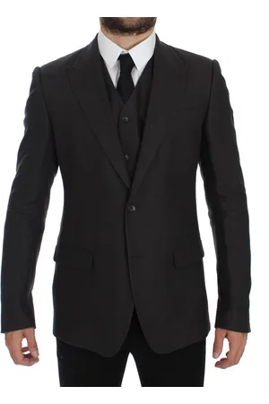 Dolce & Gabbana Linnen Slim Fit Blazer Vest