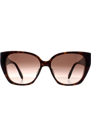 Alexander McQueen Cat Eye Dames Donker Havana Kleurverloop AM0284S