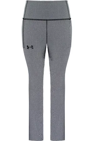 Under Armour HeatGear Stretch Waist Grey Womens Geo Ankle Legging 1371114 001