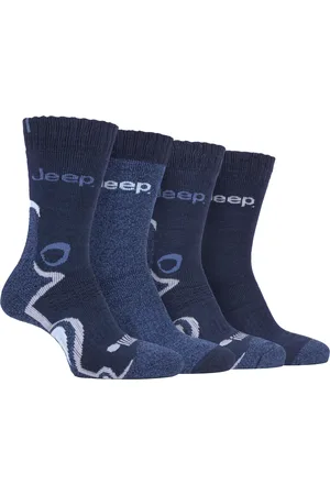 Jeep 4-pack anti-blaar luxe laarzensokken voor heren - Denim / Marine