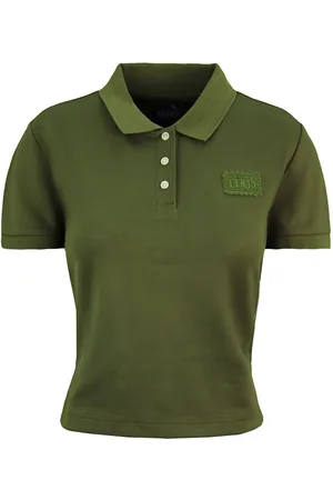 PUMA X Rihanna Fenty Baby Polo Cropped Shirt Olive Womens Top 574286 01