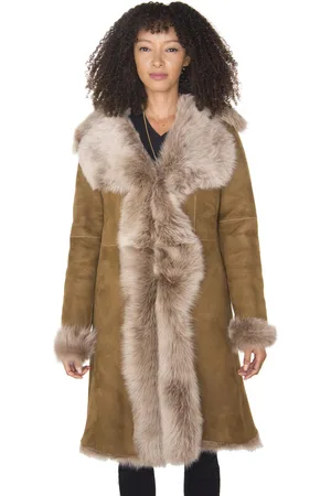 Infinity Dames Toscana schapenvacht suède trenchcoat-Tbilisi