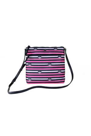 Kate Spade Gestreepte Nylon Lederen Crossbody Handtas