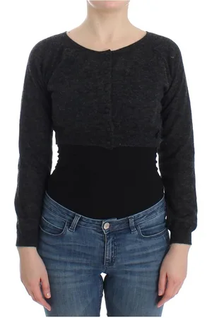 ERMANNO SCERVINO Donkere Cropped Gebreide Vest Trui