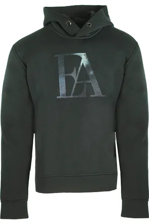 Emporio Armani Zwarte hoodie met groot adelaarslogo