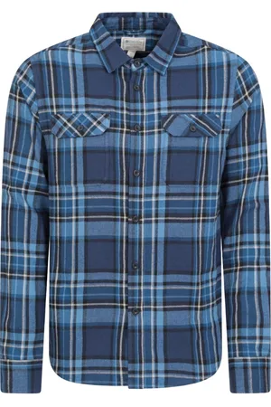 Mountain Warehouse Heren Overhemd met lange mouwen in molton (Donkerblauw)