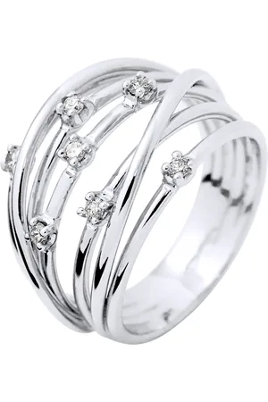Diadema Ring Satelis Diamonds 0.140 Cts White Gold