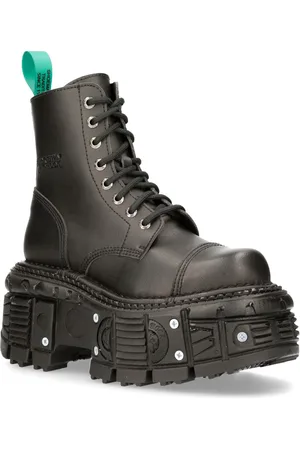 New Rock Vegan lederen gevechtsplatformlaarzen - TANKMILI083C-V2