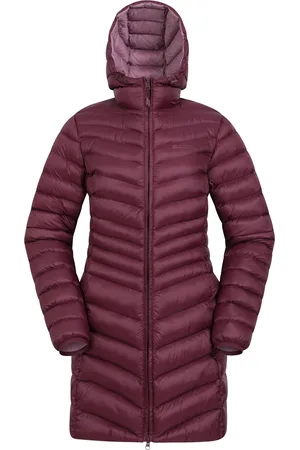 Mountain Warehouse Dames/Dames Florence lange gewatteerde jas (Bourgondië)