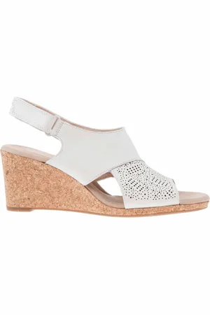 Clarks Lafley Joy Dames Witte Wedges