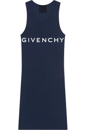 Givenchy Tanktop mini geribbelde donker marineblauwe jurk
