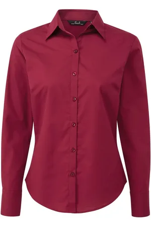 Premier Dames/Dames Shirt Met Lange Mouwen (Bourgondië)