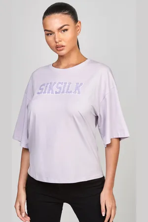 SikSilk Dames Varsity Logo Cropped T-shirt in