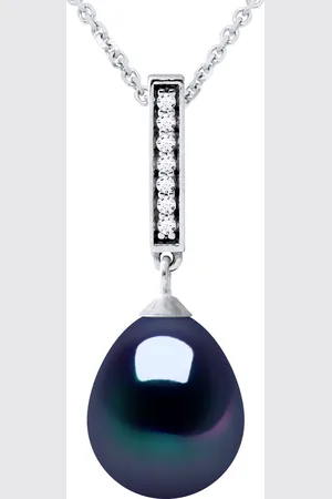 Diadema BARETTE zoetwater parel sieraden 9-10mm Black 925