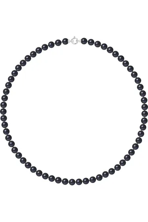 Diadema Rank ketting PRINCESS zoetwaterparels Round 7-8 mm Sluiting Black Luxury 18K White Gold