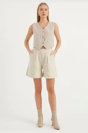 HERITA Geplooide shorts