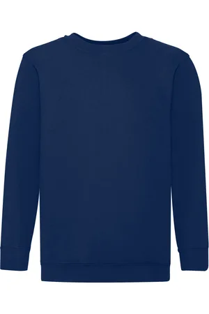 Fruit Of The Loom Childrens Unisex Set In Sleeve Sweatshirt (Marine)