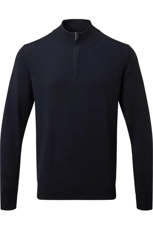 Asquith Heren Katoenen Blend Sweatshirt met ritssluiting (Franse marine)