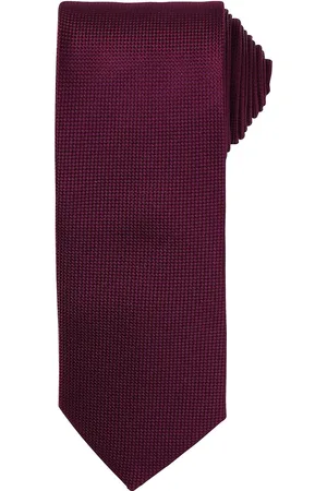 Premier Uniseks Micro Wafel Stropdas voor volwassenen (Aubergine)