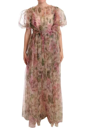 Dolce & Gabbana Maxi-jurk Met Bloemenprint En Zijden Stretchvoering