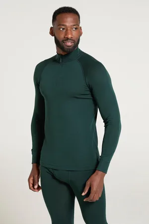 Mountain Warehouse Heren Merino II Base Layer Top (Donkergroen)
