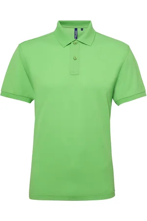 Asquith Heren Poloshirt met korte mouwen Prestatiemengsel (Kalk)