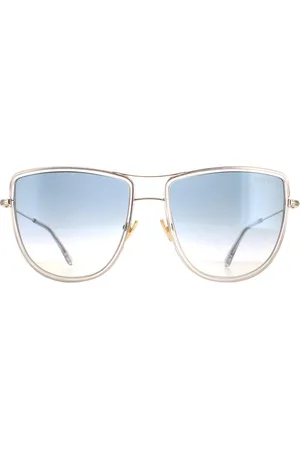 Tom Ford Aviator Dames Shiny Rose Gold Smoke gradiënt Tina FT0759
