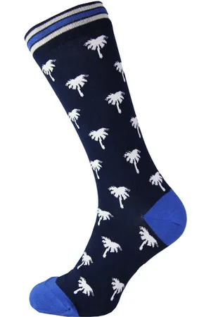 Ted Baker Londen Mini Palmboom Bedrukt Blauw Herensokken MXSBISTORTXH9M