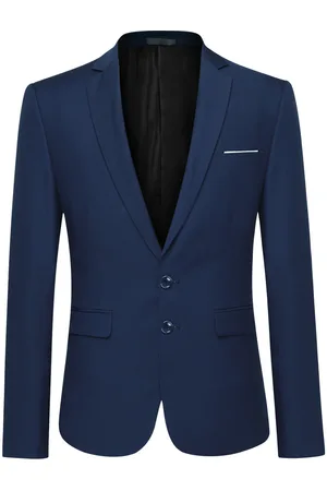 Allthemen Klassieke marineblauwe blazer Blazer met twee knopen