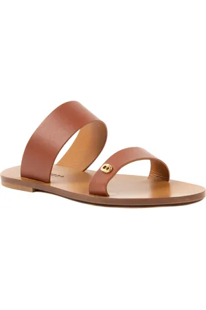 DEE OCLEPPO Womens Flat Sandal Tan OC3501 Kalfsleer