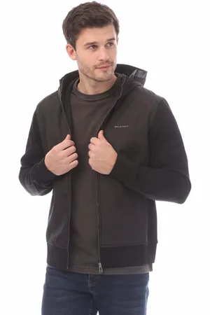 Belstaff Heren Katoen Fleece Alloy Zip Through Hoodie in