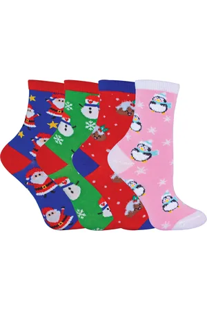 Sock Snob 4 paar katoenen kerstsokken voor kinderen - Diverse