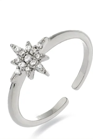 Luxenter Ring met gerhodineerde briljant zirkonia - Kimsel