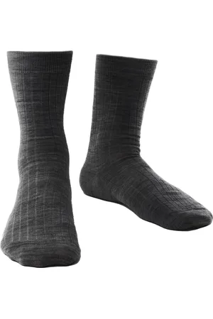 Steven Heren 1 Paar Merino Wol Sokken met Zachte Boord, Niet-elastische Sokken - Houtskool
