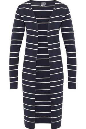 Dreimaster Vest Dames marine wol wit