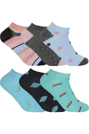 Sock Snob 12 Paar Meisjes Bamboe Trainer Sokken | Gestreepte/Polka Dot Sokken - Vlekken / Vormen