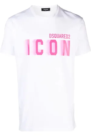 Dsquared2 Icon Blur Cool Pink logo katoenen T-shirt in